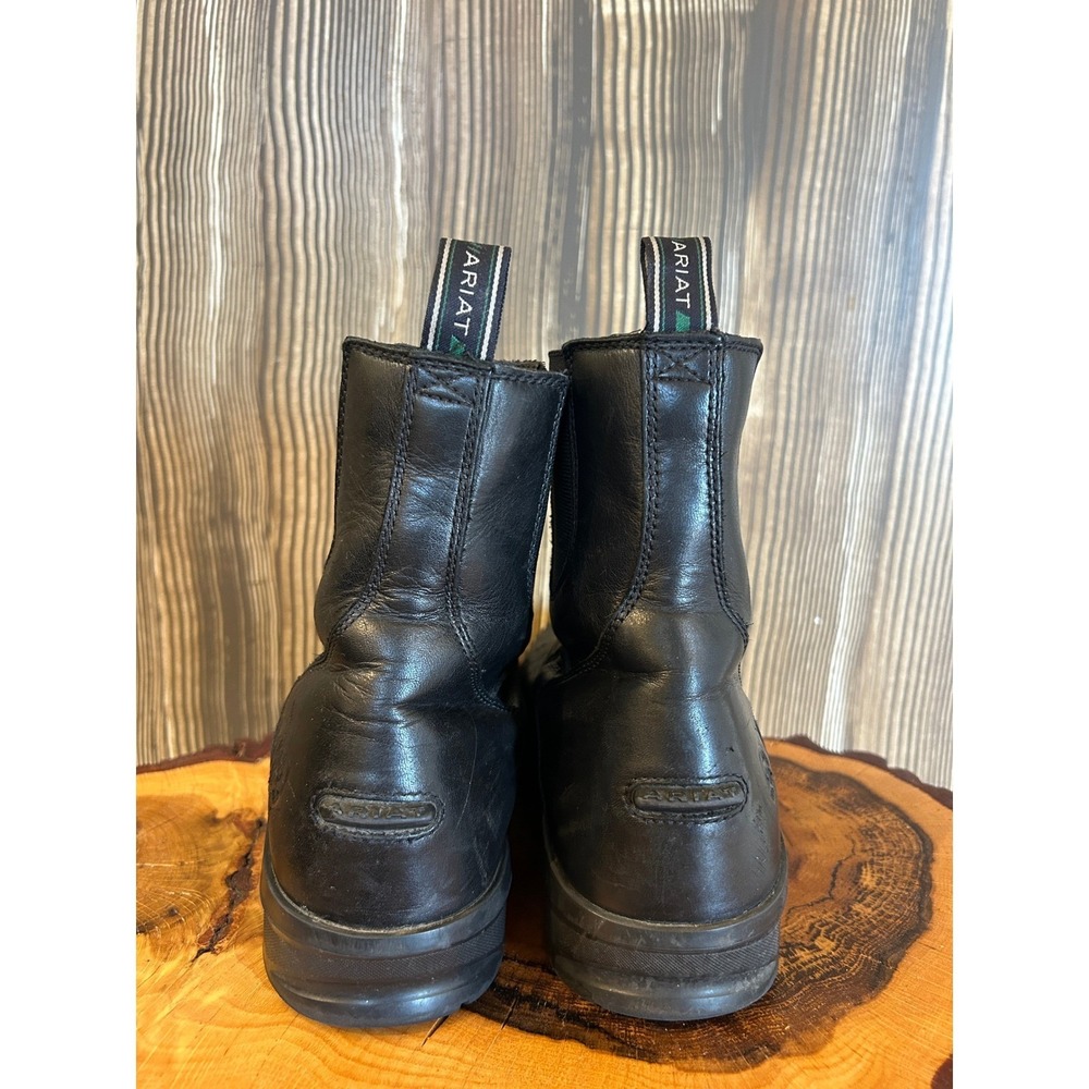 Ariat Mens Paddock Boots 8D Black Leather Front Zip Equestrian Heritage IV READ - Picture 5 of 14